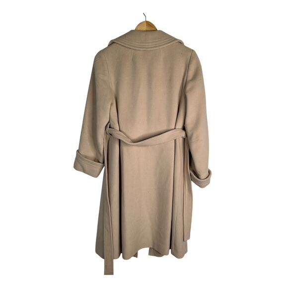 Neiman Marcus 4 Vintage 100% CASHMERE Wrap Trench Coat $2700 Cozy Wide Lapel Tan - Picture 3 of 8